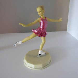 Female Skater in Pink Dress Figurine